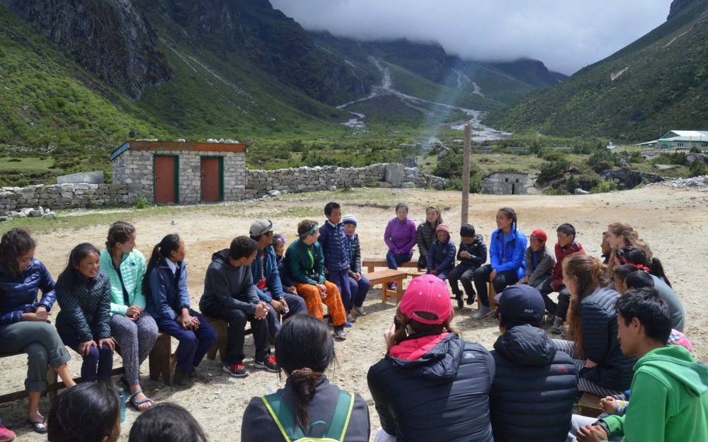Student introductions in Thame, Khumbu, Nepal